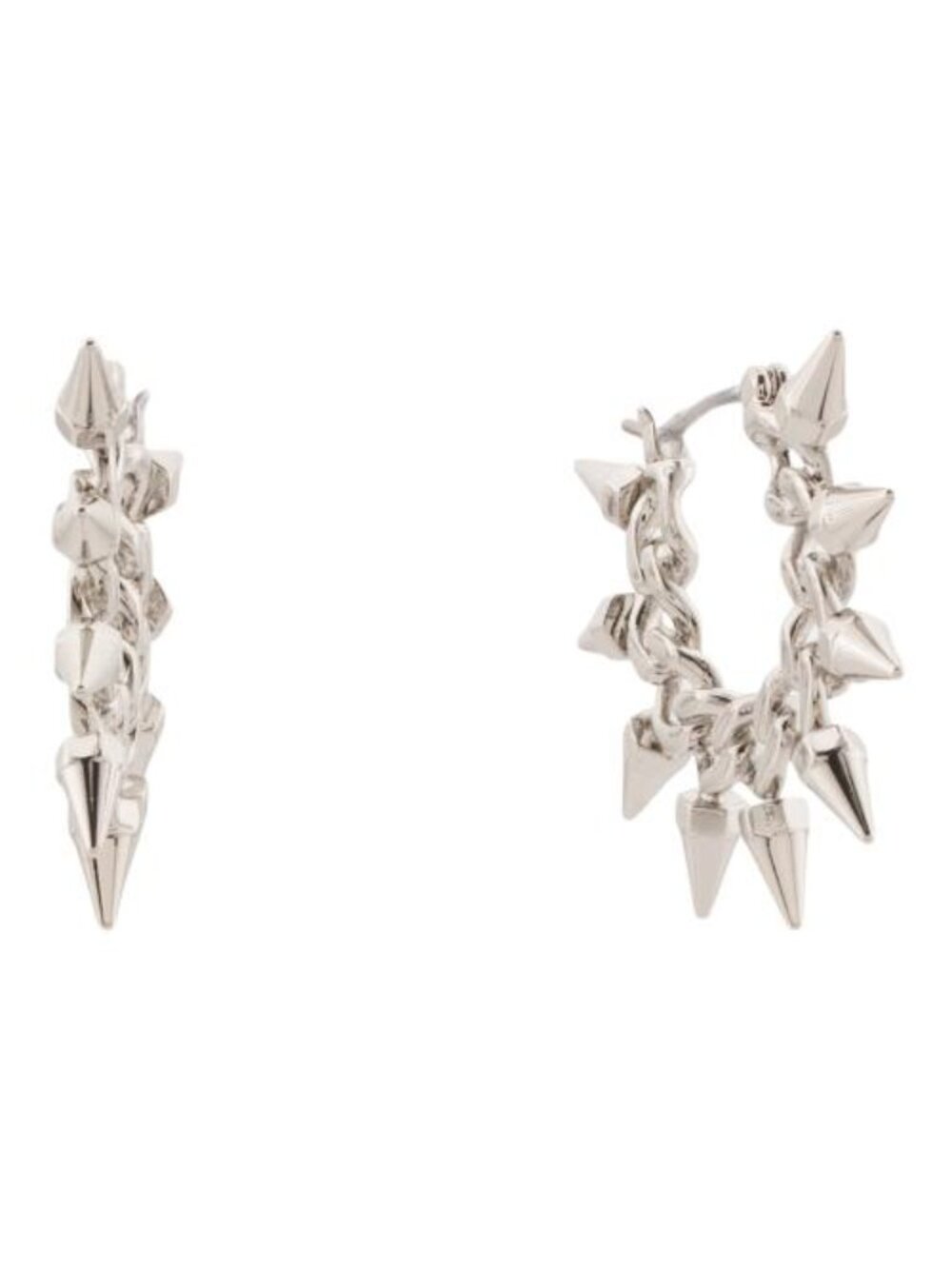 ALL SAINTS Silver Spike Hoop Earrings